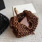 Beaded underarm bag, entirely hand-woven from wooden beads-box - Image 6