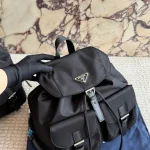 Black and silver nylon backpack with a small pouch-no box - Image 2