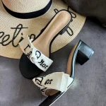 Stylish Chunky Heel Slippers: Close-up Detail Shots-box - Image 8