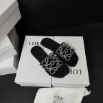 New Summer Limited Hollow-out Rhinestone Flat Slide Sandals-box - Image 8