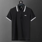 Men's Embroidered Badge Lapel Short Sleeve Polo Shirt Casual T-shirt - Image 7