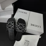 New Summer Limited Hollow-out Rhinestone Flat Slide Sandals-box - Image 3