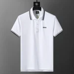 Men's Embroidered Badge Lapel Short Sleeve Polo Shirt Casual T-shirt - Image 2