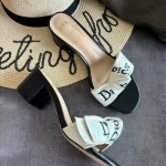 Stylish Chunky Heel Slippers: Close-up Detail Shots-box - Image 10
