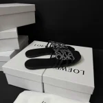 New Summer Limited Hollow-out Rhinestone Flat Slide Sandals-box - Image 6