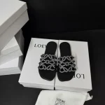 New Summer Limited Hollow-out Rhinestone Flat Slide Sandals-box - Image 4