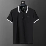 Men's Embroidered Badge Lapel Short Sleeve Polo Shirt Casual T-shirt - Image 5