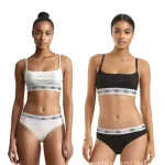 Women's Solid Letter Print Cami Top, Trendy Casual Yoga Sports Bra Set, Fashion Activewear Gym Tank Top Set