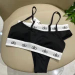 Women's Solid Letter Print Cami Top, Trendy Casual Yoga Sports Bra Set, Fashion Activewear Gym Tank Top Set - Image 9