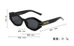 Dior Vintage Fashion Trend Metal Accent Sunglasses, Cat‑Eye/Polygonal/Square - Image 2