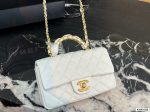 Chanel handlebag, round-shaped, large size, comes with a case - Image 13