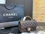 Chanel handlebag, round-shaped, large size, comes with a case - Image 6