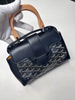 Goyard Y‑Pattern Print Wooden Handle Flap Handbag - Image 14