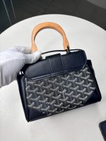 Goyard Y‑Pattern Print Wooden Handle Flap Handbag - Image 12