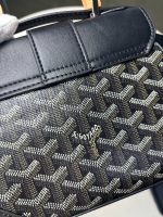 Goyard Y‑Pattern Print Wooden Handle Flap Handbag - Image 11