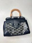 Goyard Y‑Pattern Print Wooden Handle Flap Handbag