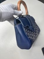 Goyard Y‑Pattern Print Wooden Handle Flap Handbag - Image 8