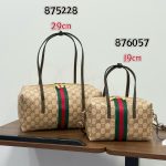 Gucci GG‑Pattern Boston Tote Handbag With Web Stripe Detail