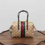 Gucci GG‑Pattern Boston Tote Handbag With Web Stripe Detail - Image 6