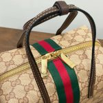 Gucci GG‑Pattern Boston Tote Handbag With Web Stripe Detail - Image 9
