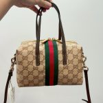 Gucci GG‑Pattern Boston Tote Handbag With Web Stripe Detail - Image 10