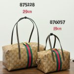 Gucci GG‑Pattern Boston Tote Handbag With Web Stripe Detail - Image 3