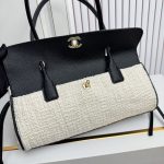Chanel 26S Bowling Bag, Tweed/Woven Fabric Caviar Leather - Image 17