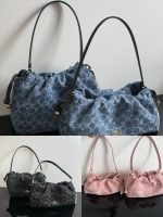 Coach Faye Signature Denim Cloud Drawstring Shoulder Bag - Image 2