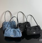 Coach Faye Signature Denim Cloud Drawstring Shoulder Bag - Image 65