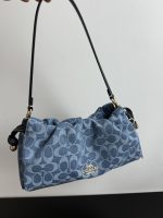 Coach Faye Signature Denim Cloud Drawstring Shoulder Bag - Image 58