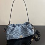 Coach Faye Signature Denim Cloud Drawstring Shoulder Bag - Image 7
