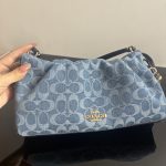 Coach Faye Signature Denim Cloud Drawstring Shoulder Bag - Image 6