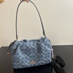 Coach Faye Signature Denim Cloud Drawstring Shoulder Bag - Image 38