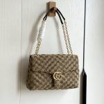 Gucci V‑Stitch Quilted Flap Chain Shoulder & Crossbody Bag（Large Size） - Image 19
