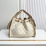 Chanel Hobo Drawstring Quilted Canvas Chain Shoulder Bag - Image 34