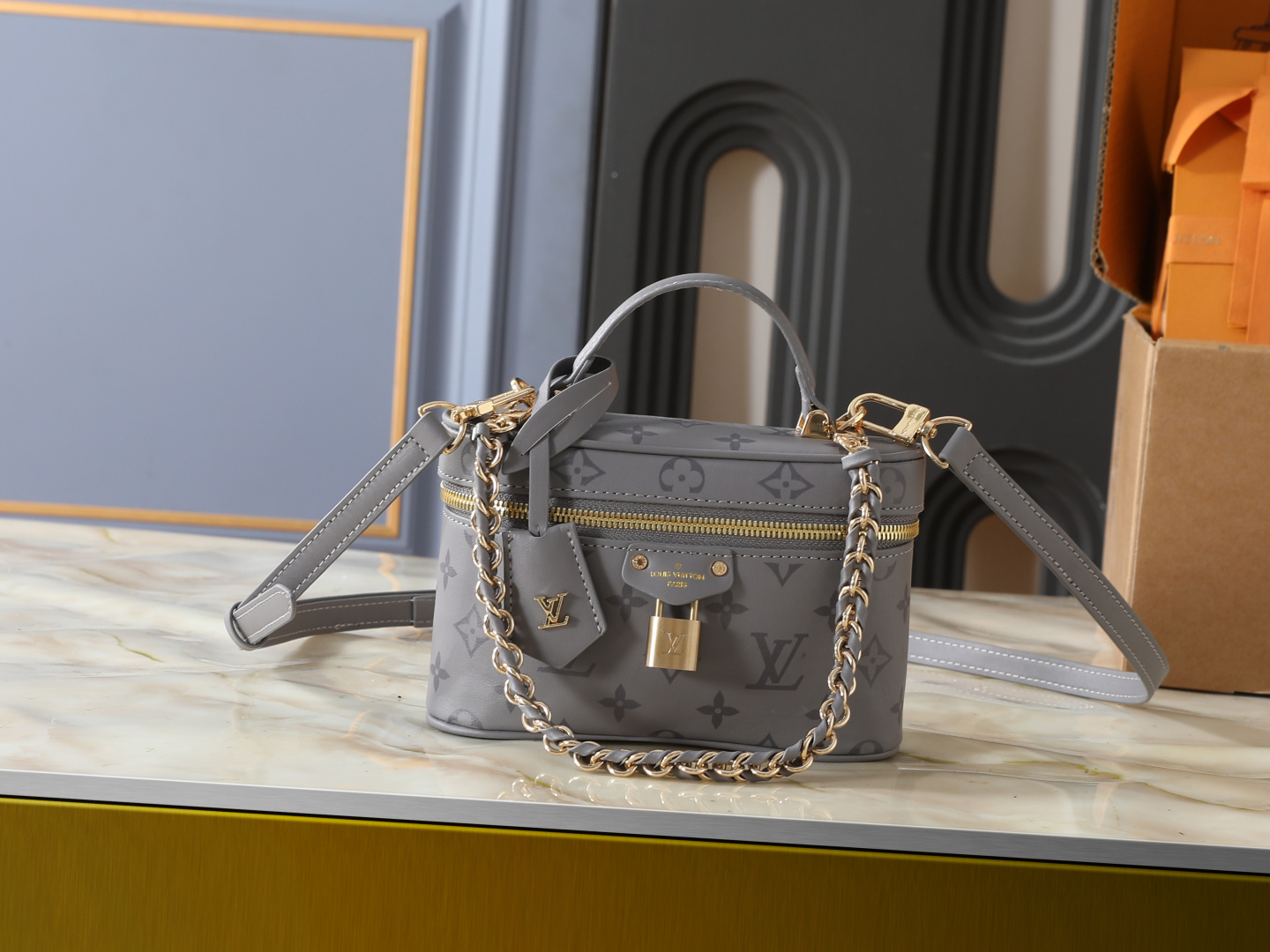 13432360524740786 LV Vanity Chain Pouch Monogram Crossbody Handbag with detachable shoulder strap - Image 1