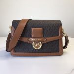 MK New Style Jessie Monogram Color‑block Flap Crossbody Bag