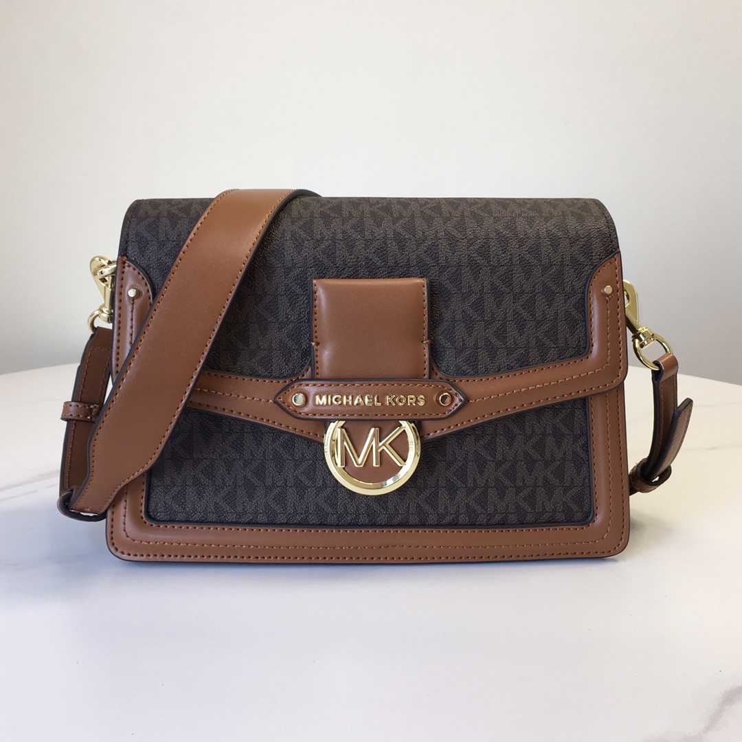 13432362852876303 MK New Style Jessie Monogram Color‑block Flap Crossbody Bag - Image 1