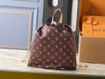 LV New Keeper Handbag with Curved Drawstring Tab & LV Circle Leather Patch - Image 3
