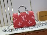 LV Speedy Handbag Large Logo Color‑block Monogram Canvas with Crossbody Strap - Image 5