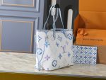 LV Neverfull Monogram Canvas Tote Bag with Detachable Pouch,Pastel Colors - Image 14