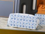LV Neverfull Monogram Canvas Tote Bag with Detachable Pouch,Pastel Colors - Image 15