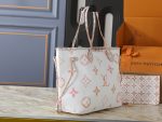 LV Neverfull Monogram Canvas Tote Bag with Detachable Pouch,Pastel Colors - Image 11