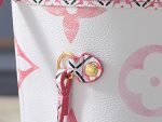 LV Neverfull Monogram Canvas Tote Bag with Detachable Pouch,Pastel Colors - Image 5