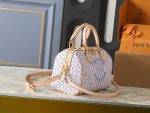 LV Speedy Handbag with Stamp Print & Detachable Crossbody Strap Medium size - Image 15