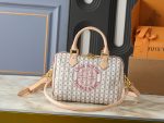 LV Speedy Handbag with Stamp Print & Detachable Crossbody Strap Medium size