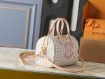 LV Speedy Handbag with Stamp Print & Detachable Crossbody Strap Medium size - Image 3