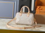 LV Speedy Handbag with Stamp Print & Detachable Crossbody Strap Medium size - Image 4