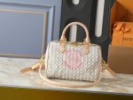 LV Speedy Handbag with Stamp Print & Detachable Crossbody Strap Medium size - Image 11