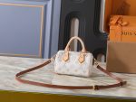 LV Crafty Speedy Nano Monogram Handbag with Detachable Crossbody Strap - Image 4